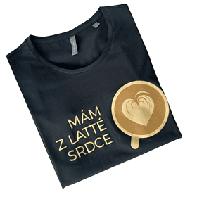 zložené tričko mám z latté srdce